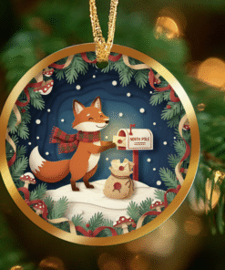 Alternative view of Woodland Fox Ornament | North Pole Messenger Christmas Decor Winter Woodland Christmas