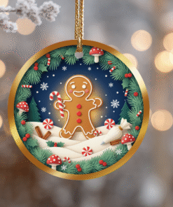 Woodland Gingerbread Ornament – Sweet Winter Whimsy Christmas Decor