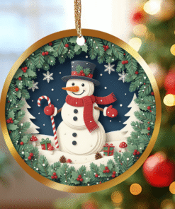 Woodland Snowman Ornament – Frosted Cheer Christmas Decor