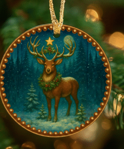 The Star-Crowned Stag – Forest Guardian Ornament | Spirit of Yule
