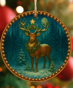 Alternative view of The Star-Crowned Stag – Forest Guardian Ornament | Spirit of Yule