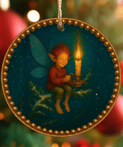 Alternative view of The Candle Pixie – Winter Fairy Ornament | Keeper of Solstice Light