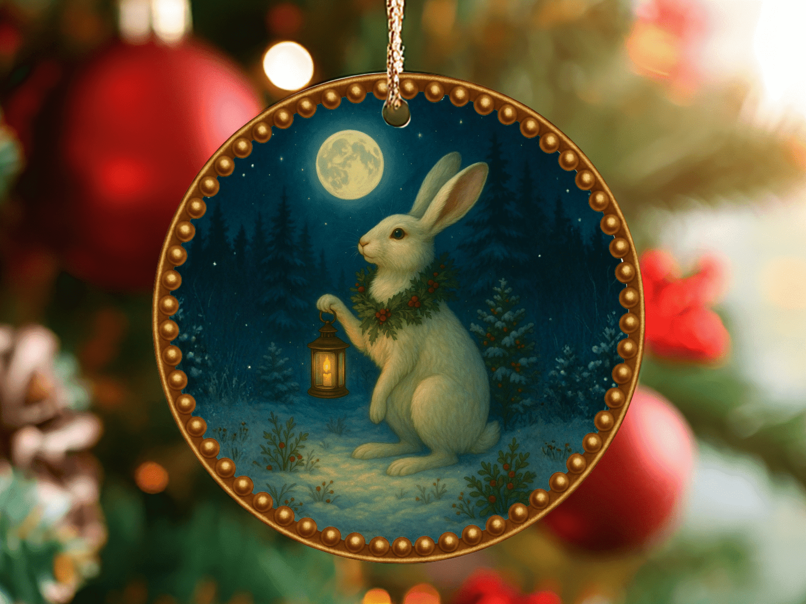 The Moonlit Hare – Solstice Ornament | Spirit of Renewal and Moonlight - Image 2