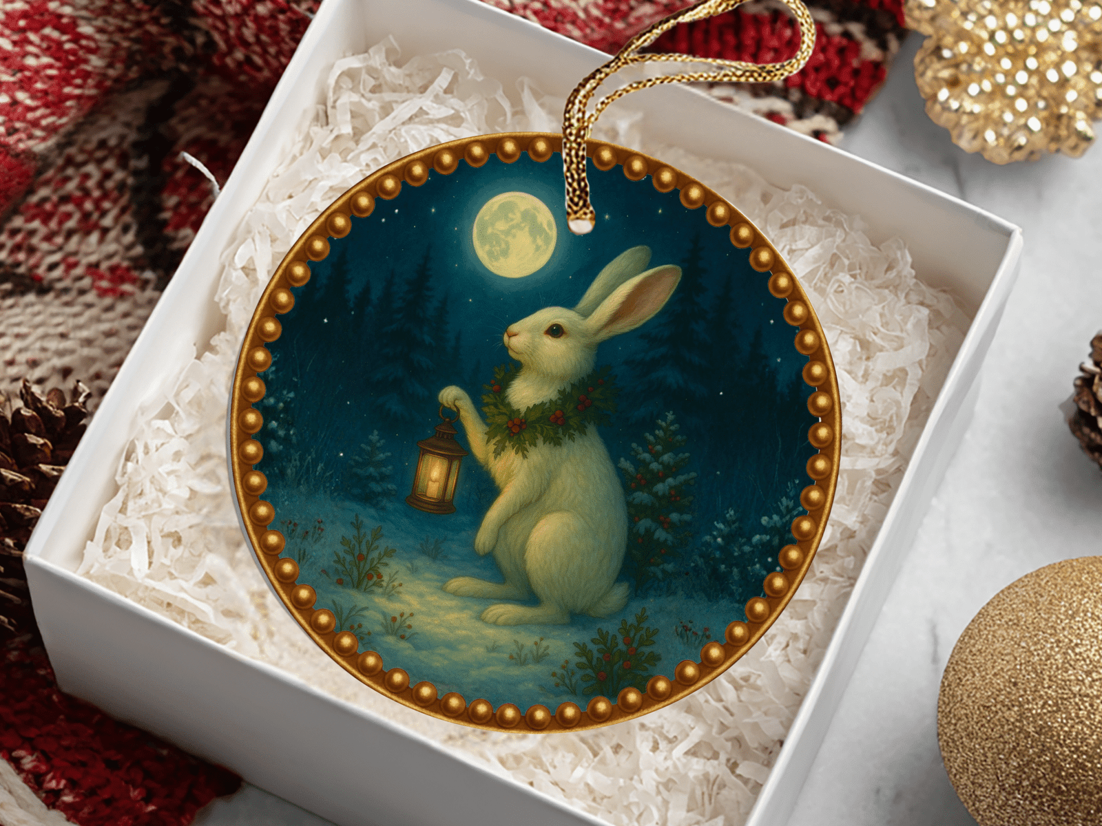 The Moonlit Hare – Solstice Ornament | Spirit of Renewal and Moonlight - Image 3