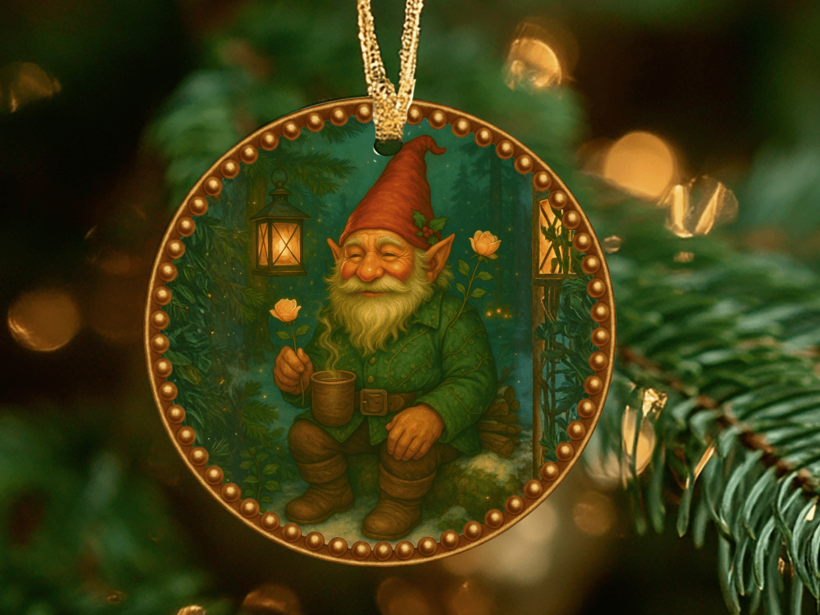 Thistlebeard the Hearth Gnome – Cozy Yule Ornament | Guardian of Hearth & Home - Image 2
