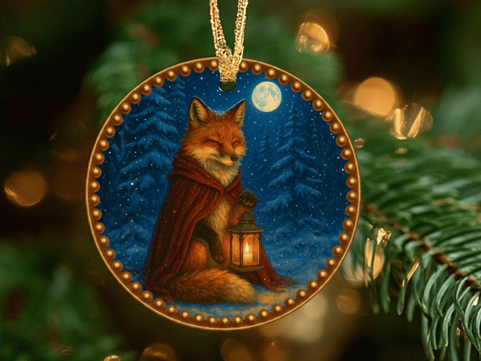 The Lantern Fox – Woodland Yule Ornament | Spirit of Guidance and Kindness - Image 2