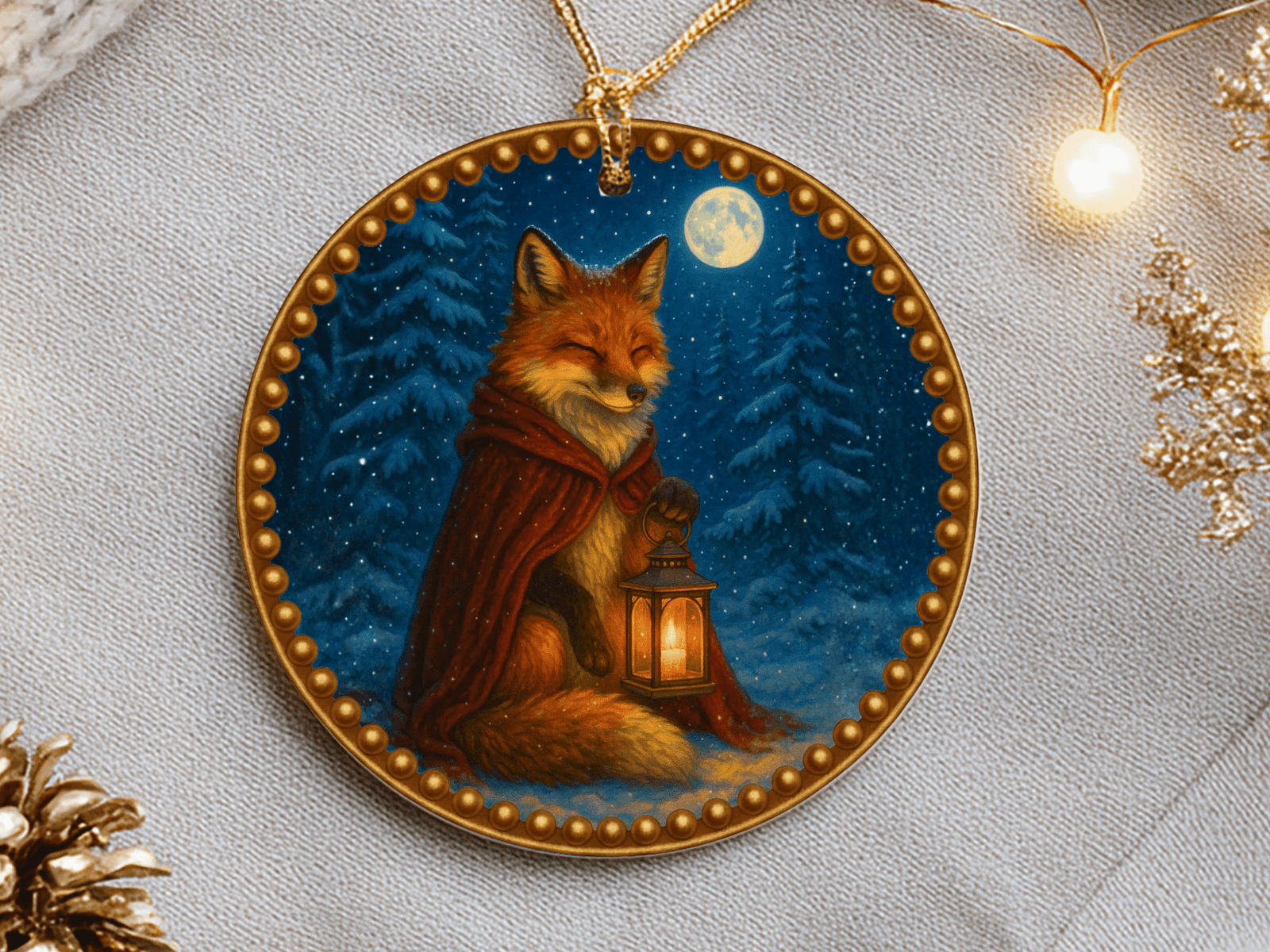 The Lantern Fox – Woodland Yule Ornament | Spirit of Guidance and Kindness - Image 3