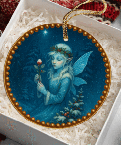 Alternative view of The Snow Sprite – Yule Ornament | Spirit of Winter’s Quiet Magic