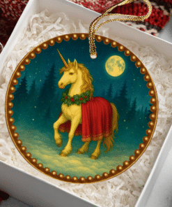 Alternative view of The Unicorn of Light – Yule Ornament | Herald of Hope and Renewal