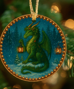 Alternative view of The Evergreen Dragon – Yule Ornament | Guardian of Winter’s Light